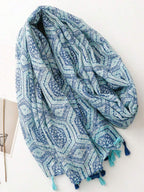 موضة شاطئية للسيدات، أوشحة حريرية، شال برسومات بسيطة وإكسسوارات بسيطة، وشاح طويل قابل للتنفس بشراريب، للحماية من الشمس للربيع والصيف، للخارج والشاطئ، عباءة متعددة الاستخدامات 