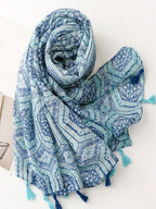 موضة شاطئية للسيدات، أوشحة حريرية، شال برسومات بسيطة وإكسسوارات بسيطة، وشاح طويل قابل للتنفس بشراريب، للحماية من الشمس للربيع والصيف، للخارج والشاطئ، عباءة متعددة الاستخدامات 