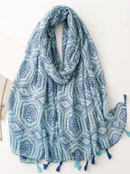 موضة شاطئية للسيدات، أوشحة حريرية، شال برسومات بسيطة وإكسسوارات بسيطة، وشاح طويل قابل للتنفس بشراريب، للحماية من الشمس للربيع والصيف، للخارج والشاطئ، عباءة متعددة الاستخدامات 