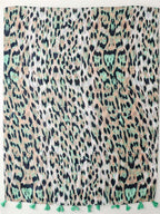 Elegant and simple silk scarf for women, large vivid leopard print scarf, bohemian scarf for spring and summer beach, linen fabric