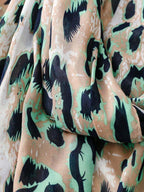 Elegant and simple silk scarf for women, large vivid leopard print scarf, bohemian scarf for spring and summer beach, linen fabric