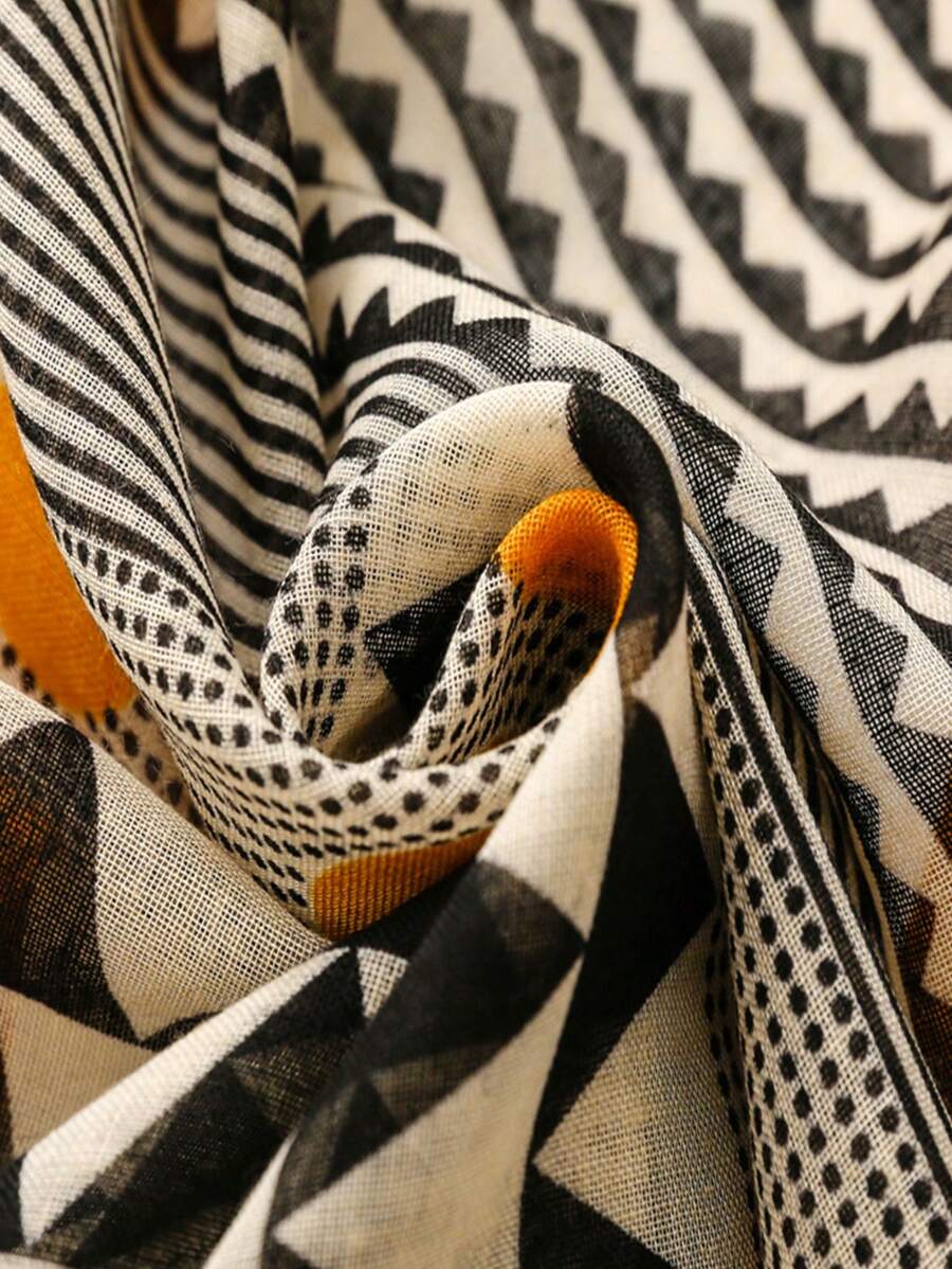 New Arrival Air Vent Short Scarf with Tassels, Fashionable Silk Teapot Scarf for Women, Spring Summer Vivid Long Scarf, Outdoor Beach Sun Protection Scarf, Versatile Head Scarf
