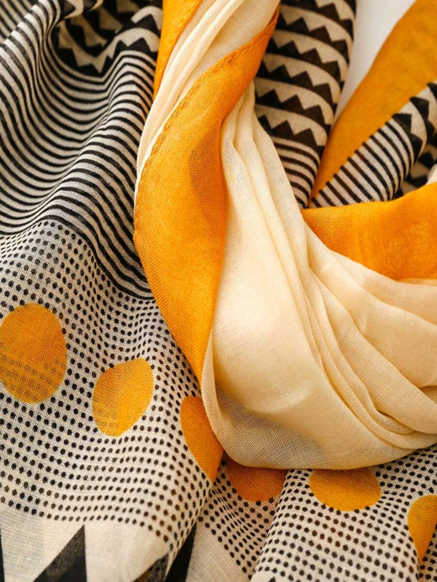 New Arrival Air Vent Short Scarf with Tassels, Fashionable Silk Teapot Scarf for Women, Spring Summer Vivid Long Scarf, Outdoor Beach Sun Protection Scarf, Versatile Head Scarf