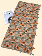 عباءة شاطئ جديدة قابلة للتنفس مع عباءة حريرية أنيقة عصرية للسيدات، طويلة متعددة الاستخدامات ذات طباعة بوهيمية جذابة للخارج والشاطئ كلفافة رأس 