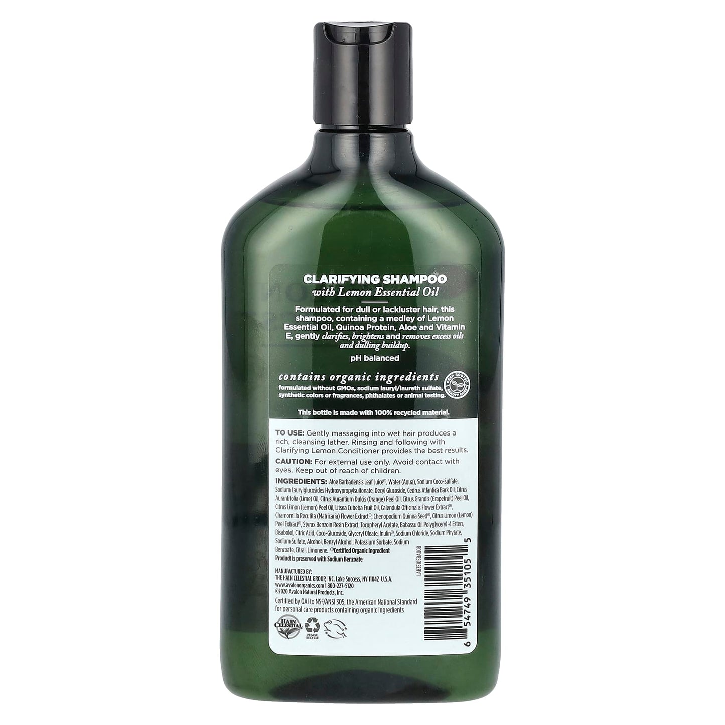 Avalon Organics Lemon Purifying Shampoo 325 ml