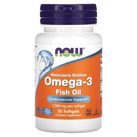 Now Foods Omega-3 Fish Oil 1000 mg 30 Softgels