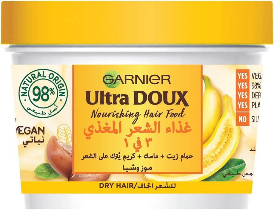 Garnier Ultra Doux Nourishing 3 in 1 Hair Food with Banana & Shea for Dry Hair 390 ml