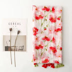 Hot Sale New Flower Printed Long Scarf 180*90cm Soft Thin Viscose Shawl Cotton Voile with Tassel Sweet Summer Ladies Headscarf
