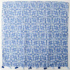 Manufacturer Latest Design Blue Floral Printed Cotton Feel Shawls Hijabs 180*85cm Viscose Scarves with Tassel for Muslim Ladies