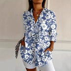 2025 Autumn European and American Cross-Border New Printed Women's Shirts