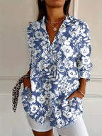 2025 Autumn European and American Cross-Border New Printed Women's Shirts