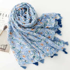 Wholesale New Summer Soft Flower Pattern Cotton Feeling Head Wraps Scarf Muslim Women Elegant Floral Printed Hijabs Shawls