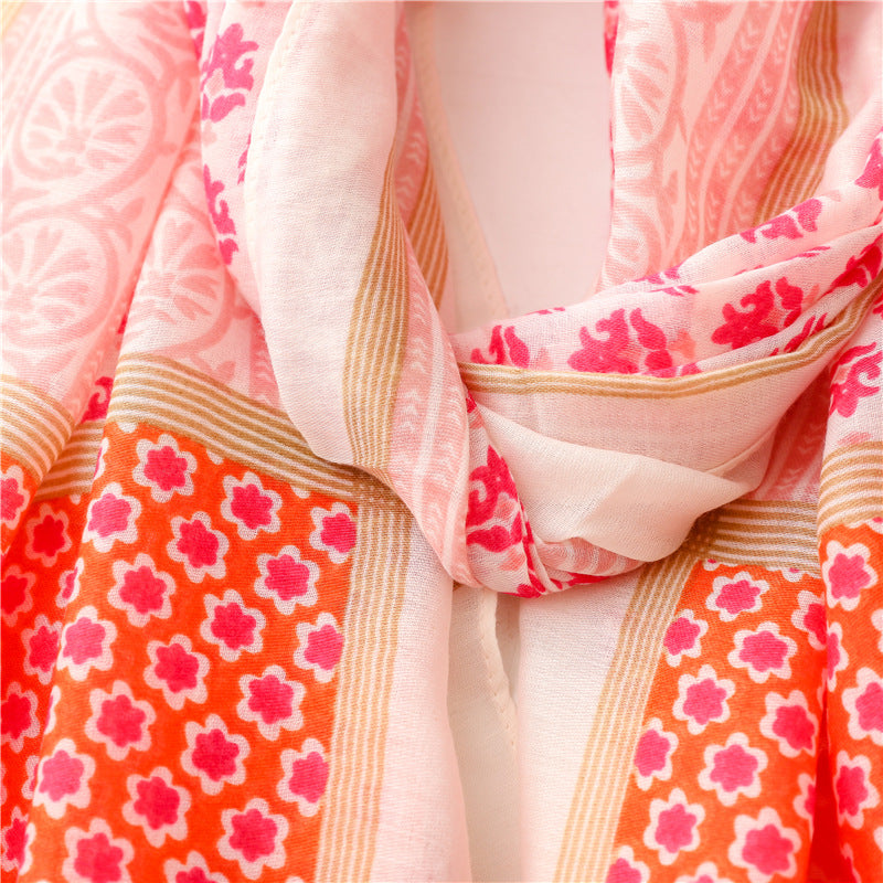 Yitao scarf quiet literary ethnic style cotton and linen feel scarf women 2022 spring and summer silk scarf travel thin shawl