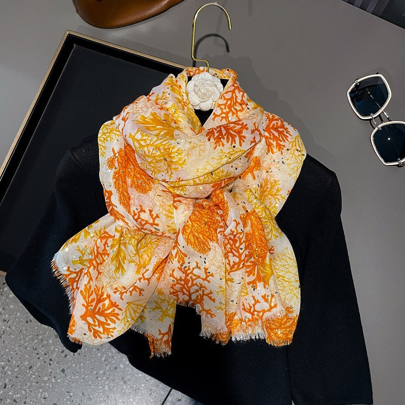 Newest Design Long Soft Cotton Feelings 100% Viscose Printed Shawls for Muslim Women Head Wraps Hijabs Gold Foil Glitter Scarves