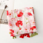 Hot Sale New Flower Printed Long Scarf 180*90cm Soft Thin Viscose Shawl Cotton Voile with Tassel Sweet Summer Ladies Headscarf