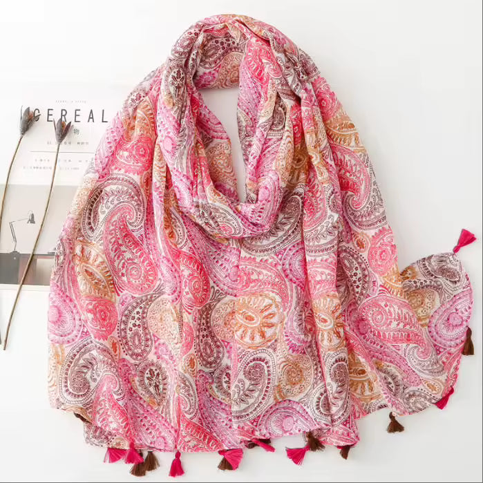 Scarf Manufacture Custom Silk Scarf with Silk Screen Printing for Autumn Season