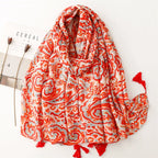 Paisley Print Scarf, New Beach Accessories, Women's Spring and Summer Silk Scarf, Multi-Purpose Scarf