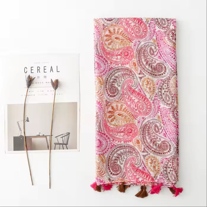 Scarf Manufacture Custom Silk Scarf with Silk Screen Printing for Autumn Season