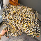 Wholesale Summer Lightweight Cotton Voile Printed Wide Shawls Fashion Leopard Polka Dotted Printed Hijabs Muslim Women Scarves