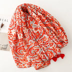 Paisley Print Scarf, New Beach Accessories, Women's Spring and Summer Silk Scarf, Multi-Purpose Scarf