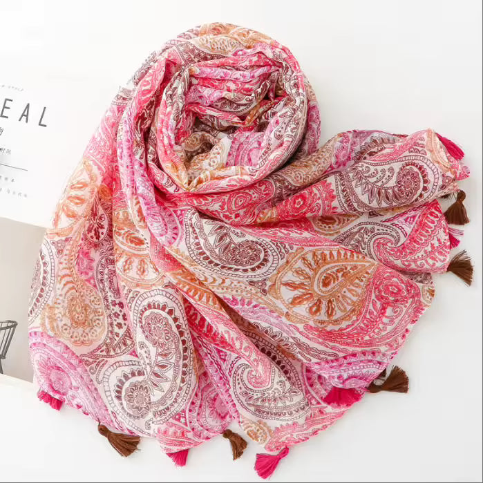 Scarf Manufacture Custom Silk Scarf with Silk Screen Printing for Autumn Season