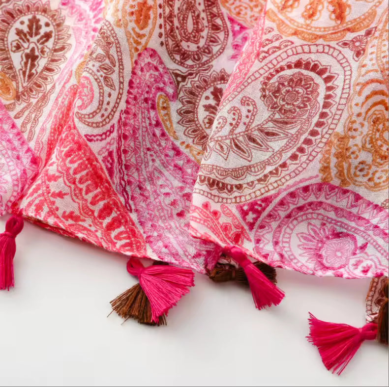 Scarf Manufacture Custom Silk Scarf with Silk Screen Printing for Autumn Season