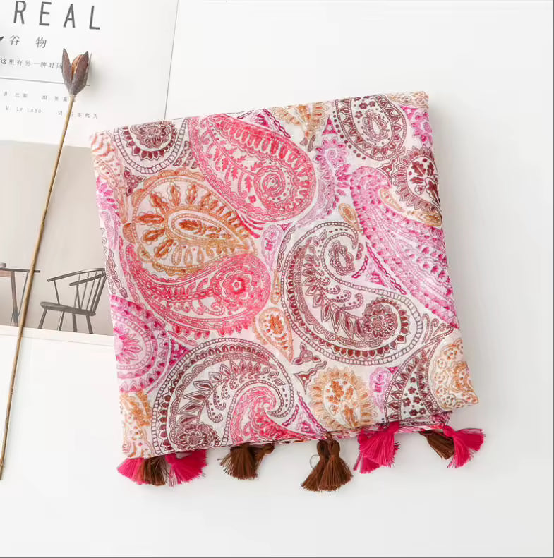 Scarf Manufacture Custom Silk Scarf with Silk Screen Printing for Autumn Season